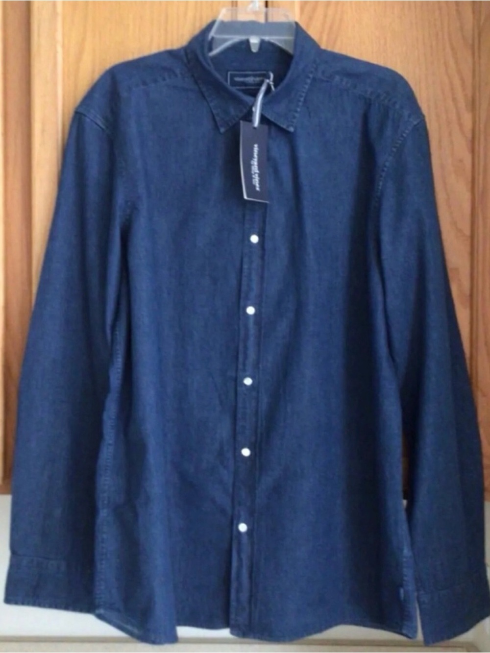 Vineyard Vines Mens Chambray Shirt Long Sleeves Navy NWT